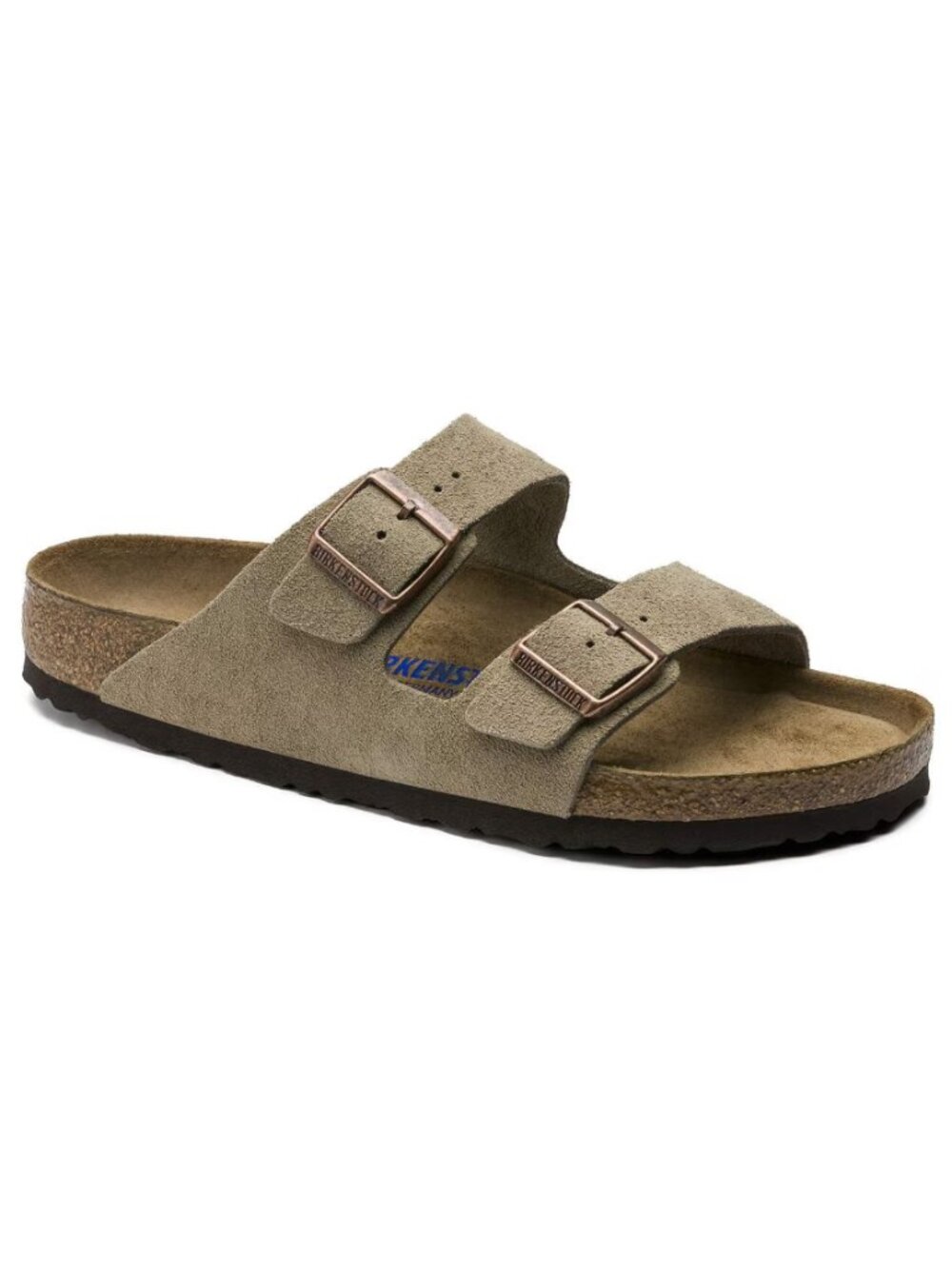 NEW Birkenstock Arizona Soft Footbed Suede Leather Taupe Slide Sandal